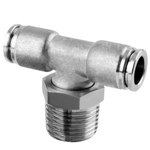 KQG2T stainless steel pneumatic Tee thread straight in connector